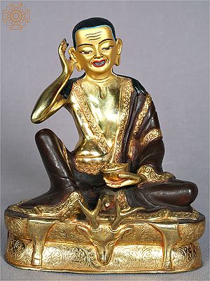7" Tibetan Buddhist Deity Guru Milarepa From Nepal