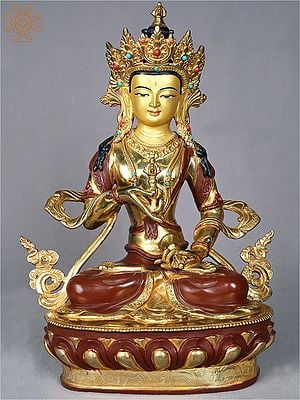 14" Tibetan Buddhist Deity Vajrasattva From Nepal