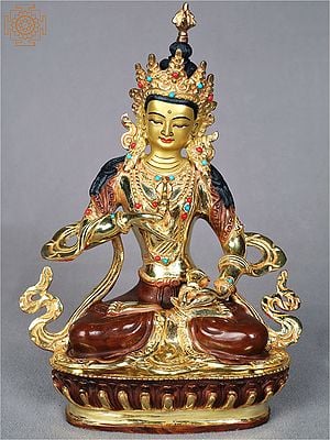 9" Tibetan Buddhist Deity Vajrasattva From Nepal