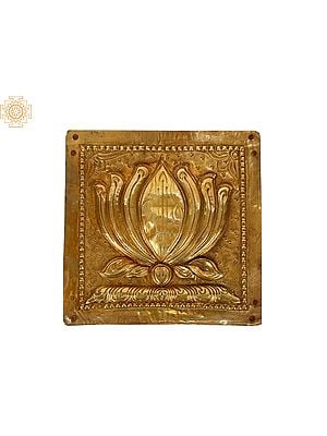 Lotus Repousse Plate | Brass and Iron
