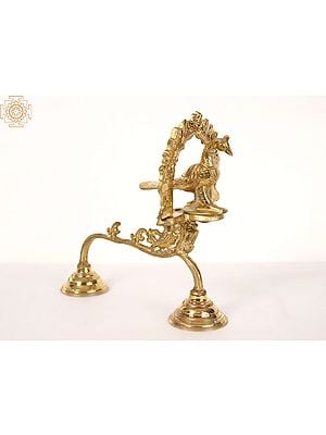 10" Brass Shodash Upachara Lamp | Handmade | Made in India
