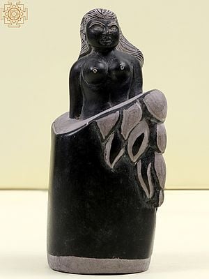 3" Lady Figure Idol | Modern Art | Kadappa Stone Statue