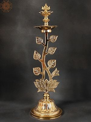 23" Tree Lamp (Lord Ganesha Lamp) In Brass | Handmade | Made In India