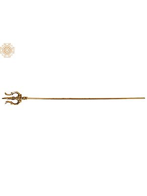 44" Large Lord Shiva's Trident In Brass | Handmade | Made In India