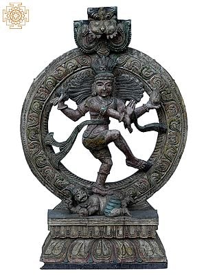 36" Large Dancing Lord Shiva (Nataraja) | Wooden Statue