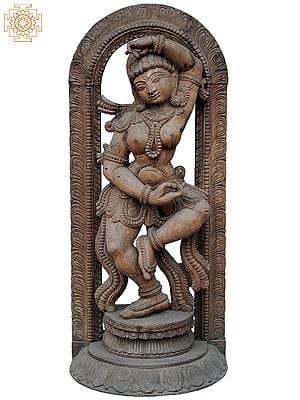 41" Large Dancing Apsara | Wooden Statue