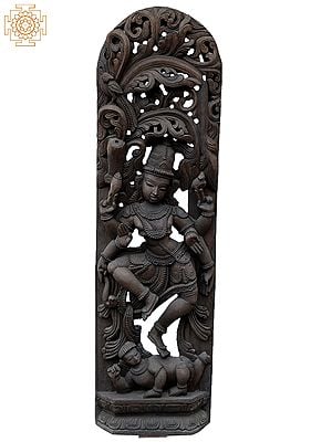 48" Large Dancing Lord Shiva On Apasmara | Wooden Statue