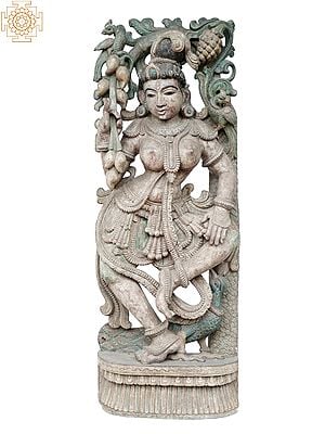 49" Large Dancing Apsara | Wooden Statue