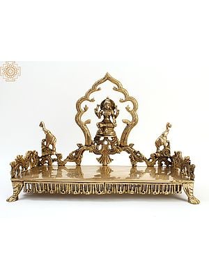 18" Designer Deity Singhasan with Gajalakshmi in Brass