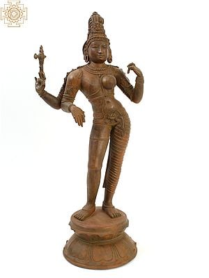 19" Standing Ardhanarishvara (Shiva-Shakti) in Bronze