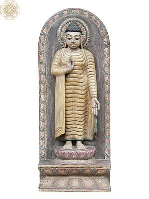 24" Lord Buddha Vitarka Mudra Wooden Statue