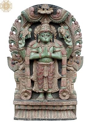 18" Lord Hanuman Wooden Statue