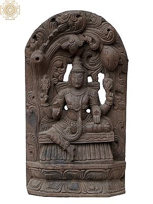 18" Wooden Lord Vishnu On Throne