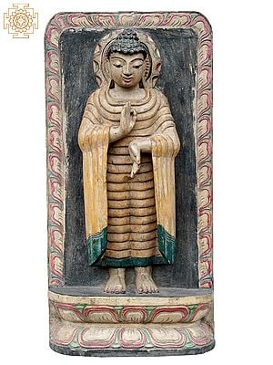 18'' Lord Gautama Buddha Standing | Wooden Statue