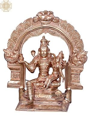 11'' Hindu God Swarnakarshana Bhairava With Parvati | Bronze