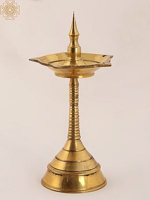 5" South Indian Oil Lamp With Five Wicks | Brass