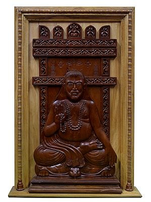 36" Large Shri Raghavendra Swami | Wooden Panel