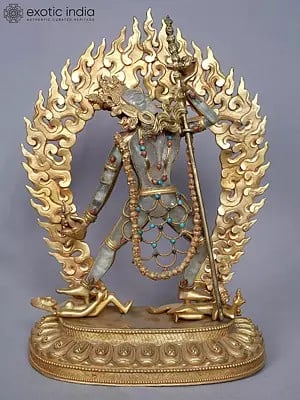 Goddess Vajrayogini With Fire Arch | Crystal and Copper