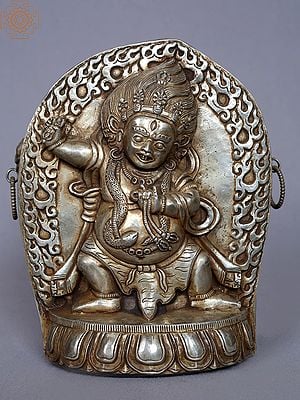 7'' Buddhist Deity Vajrapani from Nepal | Silver Ghau