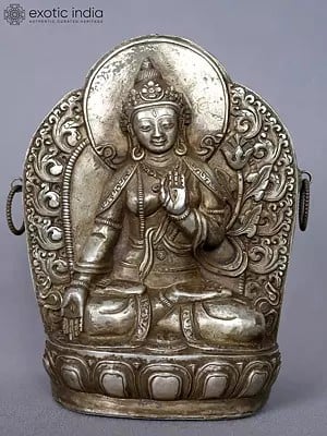 7'' Goddess White Tara (Saptalochan) from Nepal | Silver Ghau