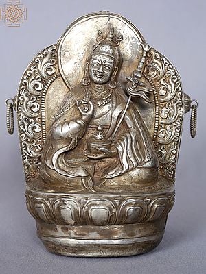 7'' Buddhist Deity Padmasambhava From Nepal | Silver Ghau