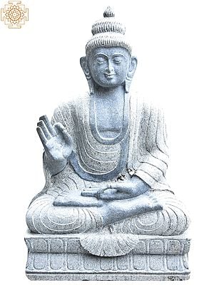 25'' Lord Gautama Buddha In Vitarka Mudra | Granite Stone Statue