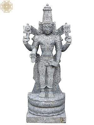 28'' Hindu God Perumal (Venkateswara) Standing | Granite Stone Statue