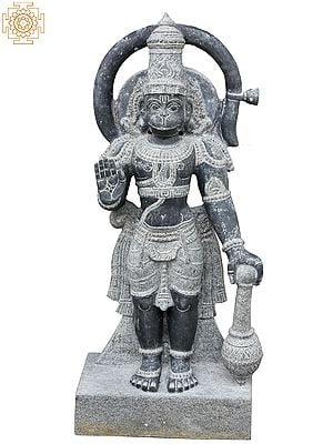 28'' Lord Hanuman With Gada | Granite Stone Statue