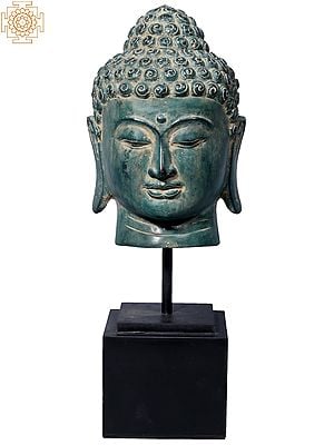 Buddha Head In Meditation From Nepal | Brass Statue