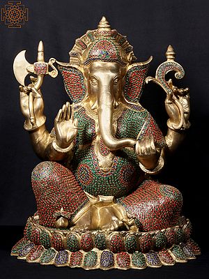 23'' Four Hand Ganesha | Fine Stone Work