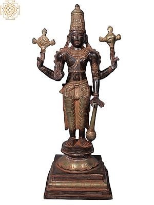 20" Brass Standing Lord Vishnu