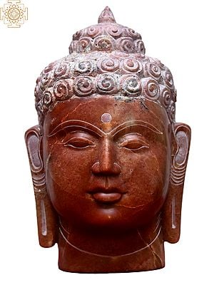 9'' Meditating Gautama Buddha Head | Stone Statue