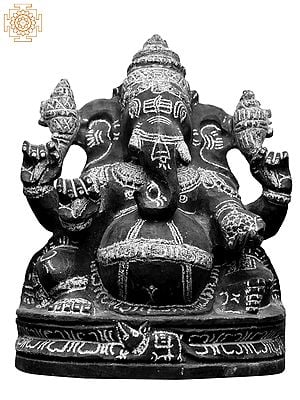 9" Sitting Chaturbhuja Lord Ganesha