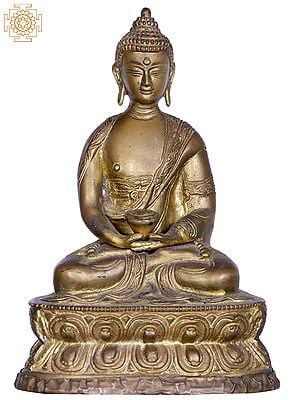 8'' Lord Medicine Buddha In Dhyana Mudra | Bronze