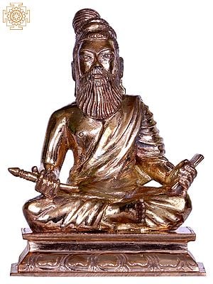3'' Small Philosopher Thiruvalluvar Seated On Base | Bronze