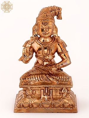 4" Small Hindu Saint Nammalvar Idol in Bronze