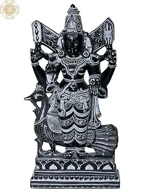 13" Lord Kartikeya (Murugan) Stone Sculpture