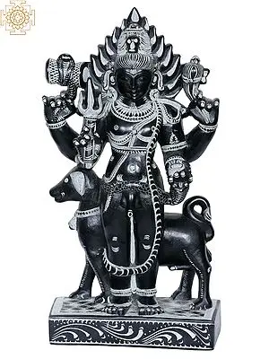 Lord Shiva as Bhairava Stone Statue - 10 Inches