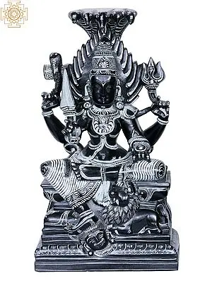 Divine Protector: 14" Karumariamman Stone Idol