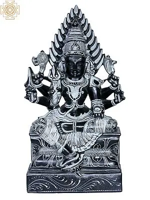 Stone Sculpture of Goddess Mariamman, South Indian Durga Form