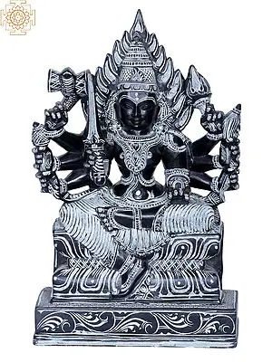 Ashtabhujadharini Devi Mariamman Stone Statue - 8-Armed Goddess