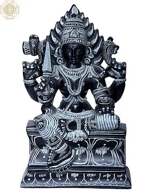 8" Devi Mariamman Stone Statue (South Indian Goddess Durga)