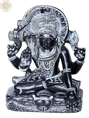 6" Sitting Lord Shiva Stone Sculpture