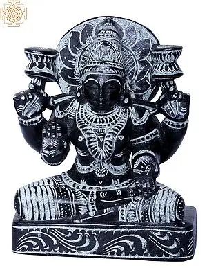 Devi Lakshmi Stone Sculpture: Goddess of Wealth