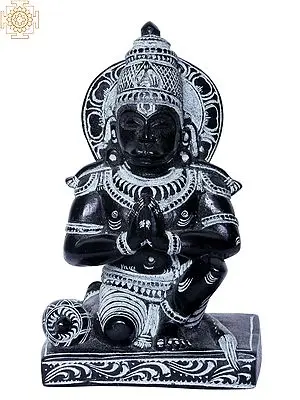 Devotional Hanuman Ji Stone Carving with Praying Hands