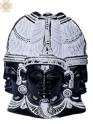 Lord Shiva Three Faces Mukhalingam (5" Stone)