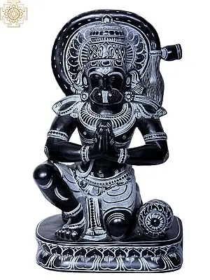 8" Sankat Mochan Hanuman in Namaskar Mudra Stone Statue