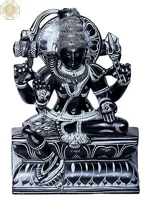 Mahadeva Shiva: Lord of the Cosmic Dance (8-Inch Stone Sculpture)