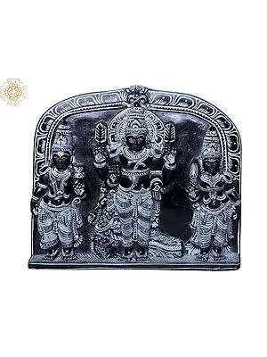 Karttikeya with Devasena and Valli Stone Relief