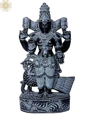 Lord Karttikeya (Murugan) Stone Sculpture - 12"